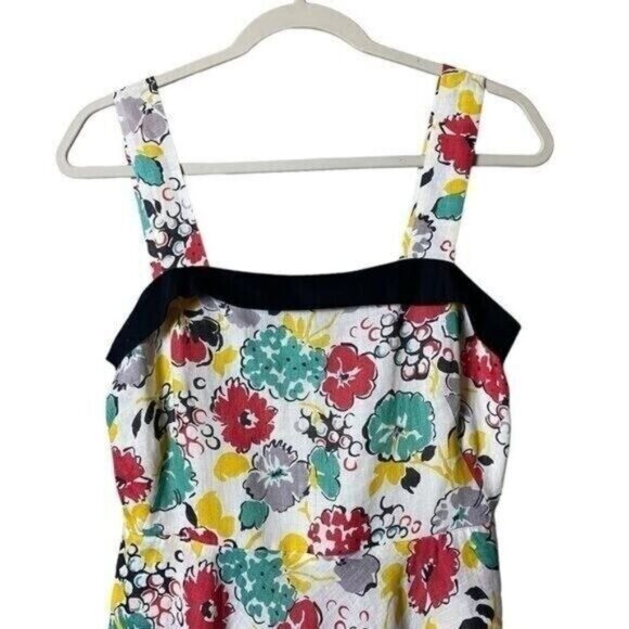 J. Peterman Women Linen Midi Dress Size 4 Floral 60's Rockabilly Pin-Up … - Picture 4 of 12